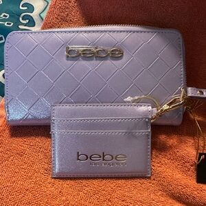 bebe Quilted Zip Wallet and Card Holder in Lavender